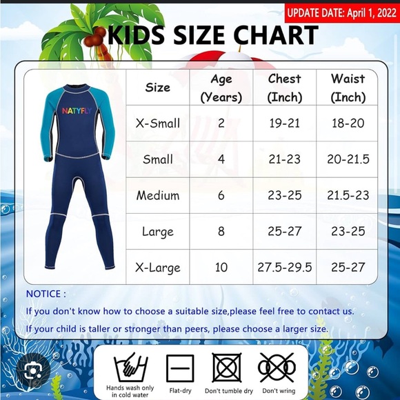 NATYFLY Kids Wetsuit, size XS - Picture 5 of 5